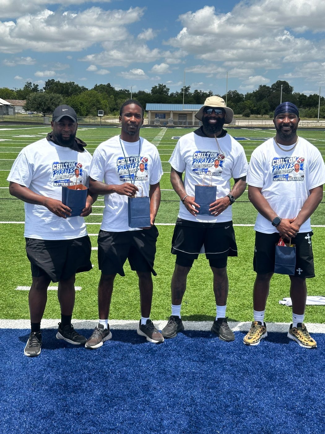 Chilton Pirates Football Camp staff and coaches in camp shirts