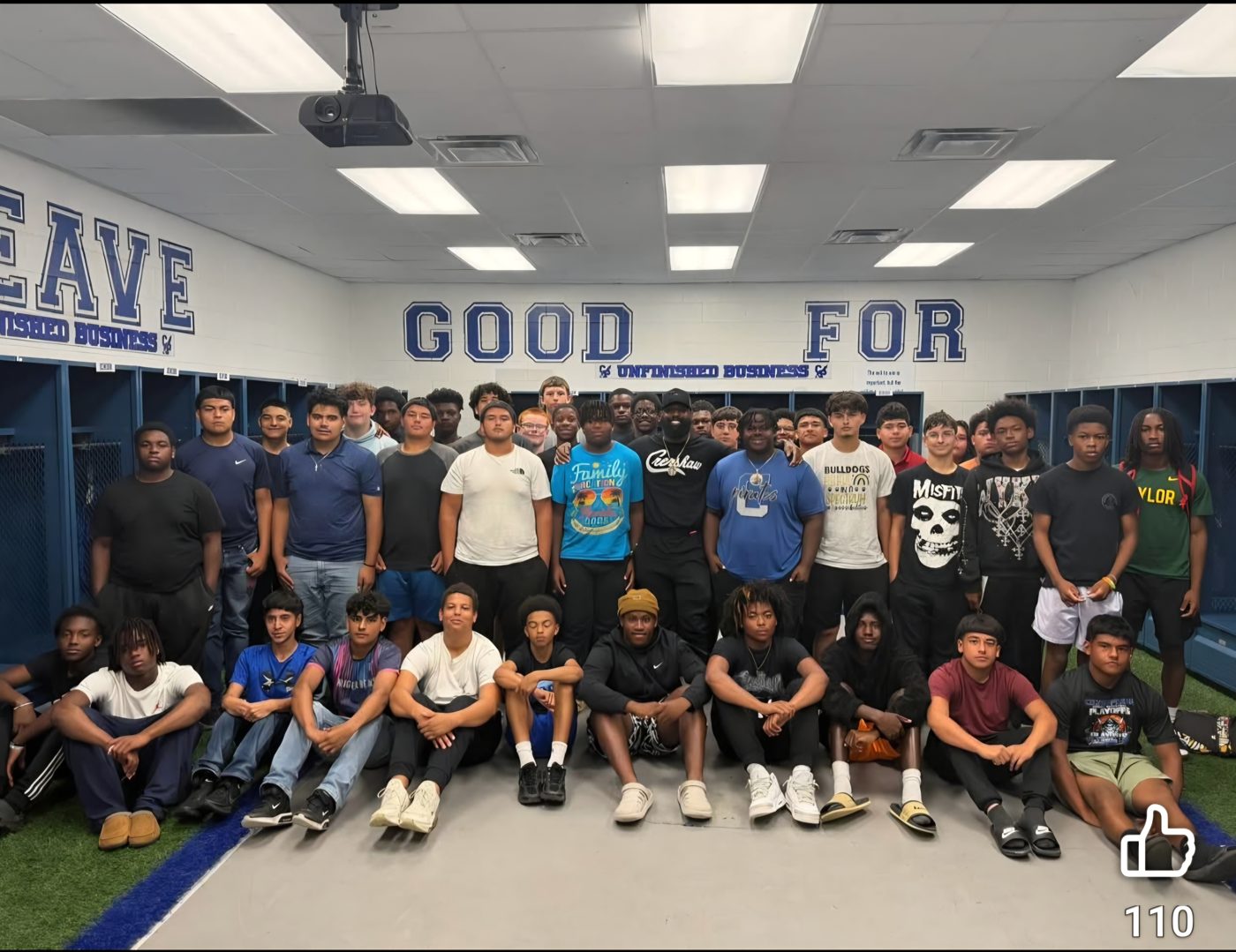 Group photo with the Chilton High School football players